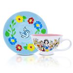 Disney Snow White and the Seven Dwarfs "I'm Wishing" Ceramic Teacup and Saucer | Tea Party Set For Coffee, Espresso, Mocha