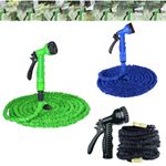 75ft/100ft/150ft /200ft Expandable Garden Hose,Flexible Garden Hose Retractable Garden Hose Magic Extendable Hose with 7 Function Spray Nozzle for Garden & Outdoors Watering and Cleaning,Black-200ft