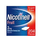 Nicotinell Nicotine Gum, Quit Smoking Aid, Fruit Flavour, 2 mg, 204 Pieces