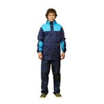 ZEEL Rain Coat for Men Waterproof for Bike Riders with Adjustable Hood Along with Inner Pockets, Polyester Rainwear Suit, Pants and Waterproof Drawstring Bag (EZE401, Navy-Blue, XXL)