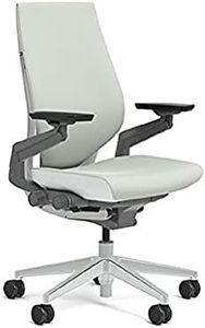 Steelcase Gesture Ergonomic Office + Gaming Chair, 360° 4D Arms, Adjustable Lumber & Seat-Depth, 4-Way Tilt-Stop, Tension Recline, Easy Assembly, Nickel Grey Fabric, Light/Light Frame
