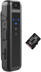 Recall Personal Body Camera Mini Pen 1080P HD BodyCam Small Pocket Body Camera with Audio and 16GB or 32GB Micro SD Card… (Recall ONE 64GB)
