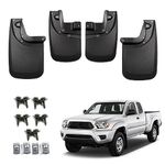 RMOURTEKK Mud Flaps Compatible with Tacoma 2005-2015 Mud Flaps Guards Front & Rear 4pc Set (with OEM Fender Flares Only)