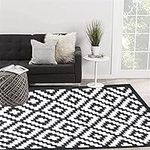 Enipate Geometric Outdoor Rugs for Patios Clearance, 152 x 244cm(5x8ft) Reversible & Easy Cleaning Patio Decking Rug, Portable Comfortable Woven Garden Carpet