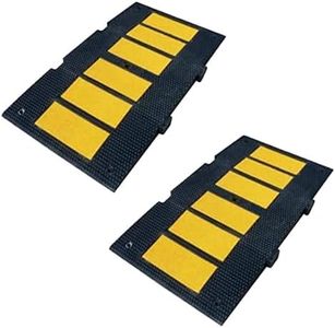 PARKING FACIL - Banda Reductora de Velocidad Vial de Caucho - Badenes para Garajes, Aparcamientos, Carreteras, Almacenes, etc. - Tamaño: 5x90x50 cm - Incluye tornillería - 2 Unidades