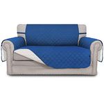 Easy-Going Sofa Slipcover Reversible Sofa Cover Furniture Protector Couch Cover with Elastic Straps for Pets Kids Children Dog Cat (Medium, Blue/Ivory)