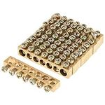 10pcs 7-Hole Terminal Ground Bar Kit Electrical Distribution Wire Screw Terminal Brass Ground Neutral Bar