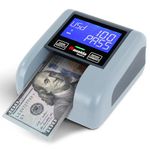 Cassida Quattro Fast Automatic Currency Counterfeit Detector with Advanced Sensors (UV,MG,IR,MT,WT,Thickness,Size) - All-Orientation Feeding - Rechargeable Battery - 3.5" Value & Pass/Fail Display