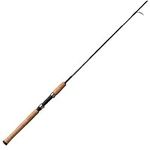 Quantum Graphex Spinning Fishing Rod, 7-Foot 2-Piece IM6 Graphite Bonded with Ex-Fiber Fishing Pole, Natural Cork Rod Handle, Dynaflow Aluminum-Oxide Guides, Fast Action, Medium-Heavy Power, Black