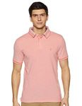 Allen Solly Men's Plain Regular Fit Polo (ASKPQRGFY00914_Peach M)