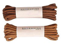 SHOESHINE Round Boot Lace Casual, Hiking Shoelace 4mm Thick Shoe Laces, 120cm Tan & Brown (2 Pairs)