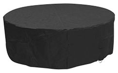 Woodside Black 6-8 Seater Round Waterproof Outdoor Garden Patio Furniture Set Cover Heavy Duty 600D Material 0.8m x 2.52m / 2.6ft x 8.3ft 5 YEAR GUARANTEE