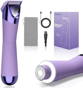 Myigo 2-in-1 Bikini Trimmer Shaver for Women w/Dual Lights, Painless Facial Hair Removal, Electric Face Razors for Women, IPX7 Waterproof Pubic Hair Trimmer for Body, Underarm, Legs, USB-C Charging