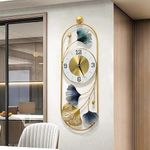 Limelight Decorative Wall Clock Metal Wall Clock, Gingko Leaf Wall Clock Big Size, Big Wall Clock for Living Room Watch Wall Clock, Wall Decoration Items for Living Room/Bedroom/Office/Hall