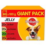 Pedigree Dog Pouches Mixed Selection in Jelly, Chicken, 80 x 100g