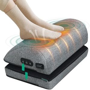 Snailax Footrest for Under Desk at Work, Heated Ergonomic Foot Stool, Adjustable Height, 2 Heating Levels & 3 Vibrating Massage Modes, Gaming Office Home Use