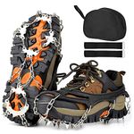 Newthinking Ice Snow Spikes Grips for Boots and Shoes, Anti-slip Ice Shoe Crampons with 19 Stainless Steel Spikes for Winter Outdoor Walking and Hiking(M)