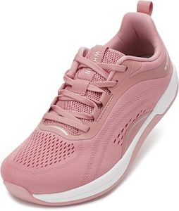 WHITIN Women's Zero Drop Wide Toe Box Road Running Shoes Size 9 Casual Stability Slip Resistant Workout Walking Tennis Width Footwear 41 Pink