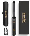 Terviiix Revolutionary Automatic Rotating Curling Iron - Professional Hair Curler for Long Hair, 25mm Ceramic Barrel with Infused Argan Oil & Keratin, 9 Heat Settings, Black Gold