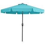 MASTERCANOPY Patio Umbrella OutdoorMarket Table Umbrella with Ruffles, 8 Sturdy Ribs (9FT, Turquoise)