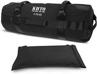 KHTO Sandbags for Fitness – Workout Sandbags Heavy Duty – 5-25 Lbs Sandbag Weights – Includes Skipping Rope and Sweat Towels – Multifunctional Fitness Gear for All Levels (Black - S)