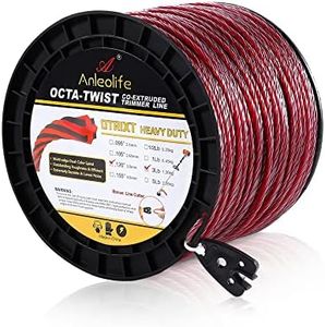 A ANLEOLIFE 3-Pound Heavy Duty Octa-Twist .120-Inch-by-656-ft Trimmer Line Spool,OTRIXT Co-Extruded Multi-Edge Spiral Weed Eater String, Red