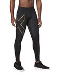 2XU Men's Elite MCS Compression Tights [Xform], Men, Mens Elite MCS Compression Tights [XFORM], Blk/Gld, Large