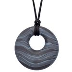 Munchables Scribbles Chew Necklace for Boys and Girls - Sensory Jewelry (Grey)