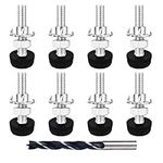 Panexf Levelling Feet 8 PCS Furniture Levellers Feet adjustable M10 x 50 mm adjustable Legs for Furniture with Hexagon Locking Nuts, Four-Pronged Tee Nuts, Metal Drill