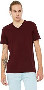 Bella + Canvas Unisex Jersey Short-Sleeve V-Neck T-Shirt, Large, MAROON