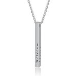 3D Bar Necklace - Personalized Necklaces for Women - Custom Necklace Engraved with Any Name - Gift for Her, Mom, Wife, Girlfriend