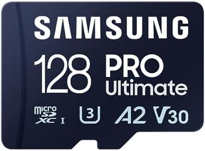 SAMSUNG PRO Ultimate 128GB microSD Memory Card + Adapter, Up to 200 MB/s, 4K UHD, UHS-I, Class 10, U3,V30, A2 for GoPRO Action Cam, DJI Drone, Gaming, Phones, Tablets