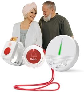 Life Alert Systems for Seniors Caregiver Pager Call Button SOS Button Alert Button for Seniors Elderly at Home 1 Plugin Receiver 1 Waterproof Transmitter 1 Watch Button
