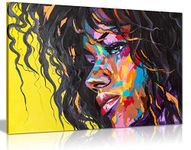 African American Sexy Woman Painting Abstract Modern Style for Living Room Bedroom Canvas Wall Art Picture Print Home Decor (18x12)