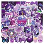 Purple Stickers 50 Pack Laptop Stickers,Vinyl Waterproof Stickers for Water Bottles Skateboard Scrapbook Bike Computer,Phone,-Graffiti Stickers Pack for Teens Girls Kids Adults(Aesthetic)