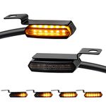 NTHREEAUTO Sequential LED Turn Signals, Flowing Handlebar Marker Light Motorcycle Mini Blinkers Compatible with Harley Dyna Sportster 883 XL1200 Road King Softail