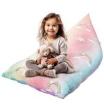 KOLACEN Rainbow Stuffed Animal Storage Bean Bag Chair for Kids Adults, Storage Bean Bag Cover Bean Bags Kids Children's Bean Bags Soft Beanbags for Kids Adult Children Large Capacity 200L/52 Gal