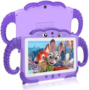 Kids Tablet 7 inch Toddler Tablet for Kid Child 32GB with Case Included, Learning Computer PC with WiFi for Boys Girls Android Octa-Core System with Dual Camera Parental Control YouTube GMS (Purple)