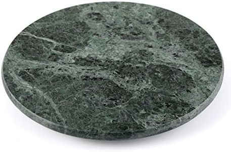 Creative Home Natural Green Marble Lazy Susan Turntable Rotating Display Serving Board, 12" Diam.x 1" H, Green