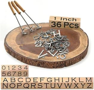 36Pcs 1 Inch Branding Iron Set,Stainless Steel Letter Number Branding Kit with 26 Letters A-Z,10 Numbers 0-9,3 Heating Rods & Anti-Scald Gloves,Reusable Wood Burning Stamp for Wood,Leather,Cowhide,BBQ