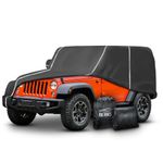 Waterproof Car Cover for Jeep Wrangler CJ,YJ, TJ & JK 2-Doors 1955-2024 All Weather 6 Layers Full Car Cover with Storage Bag