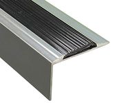 Stair Edge Nosing Trim - 900mm x 46mm x 30mm - Anti Slip Tread - Nose Edging - Screw Down by FloorPro® (Silver)