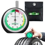 GODESON Glow in The Dark Tyre Tread Depth Gauge UK,0-11MM Dial Tyre Depth Gauge UK,Professional Tire Gauges with Color Warning Value Display for Car with Pouch