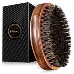 BFWood Boar Bristle Beard Brush - Black Wood Walnut Military Style, Beard Comb for Men