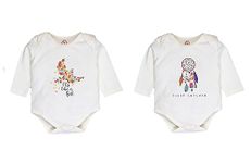 The Cotton Baby Full Sleeve 100% Cotton Newborn Bodysuit/Romper/Onesie(Pack of 2) | Best for Newborn Baby Gifting (Fly Like A Girl - Sleep Catcher, 0-3 Months)