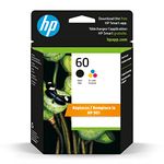 HP 60 | 2 Ink Cartridges | Black, Tri-color | For HP DeskJet D2500 Series, F2430, F4200 Series, F4400 Series, HP ENVY 100 Series, HP Photosmart C4600 Series, C4700 Series, D110a