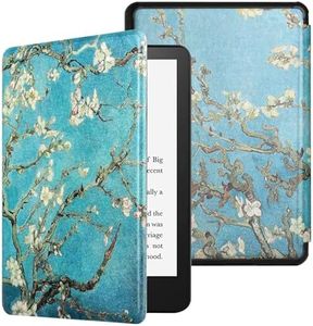 MOKASE Case Compatible with 6" All-New Amazon Kindle 11th Generation 2024/2022, Slim PU Leather Auto Wake/Sleep Cover with Hand Strap for 6 Inch Kindle 11th Generation 2024/2022 Release, Blossom