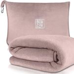 BOACAY Soft & Warm Travel Blanket for Airplane & Car - Long Flight Essential, Pink, Single, Modern