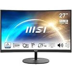 MSI PRO MP271CA 27" Curved Monitor, 1500R, FHD (1920 x 1080), 75Hz, VA, 4ms, FreeSync, HDMI, DisplayPort, Speakers, Anti-Glare, Anti-Flicker, Less Blue light, TÜV Certified, VESA