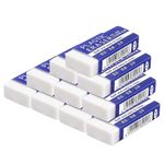 iwiio 10Pcs Eraser - Rubbers Erasers for kids Erasers Multipack Classic Latex Free Plastic Rubber Pencil Erasers for School, Office, Kids, Adults Art Erasers for Drawing - White